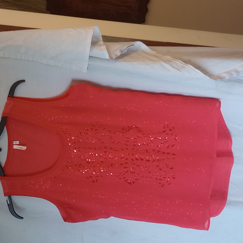 Studio Y Sparkly coral blouse